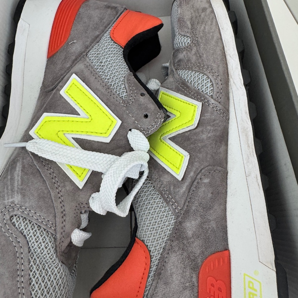 New Balance Gray Sneakers with Neon Accents